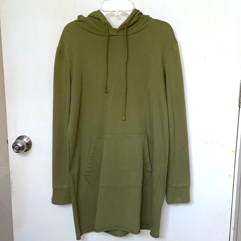 Green hoodie dress